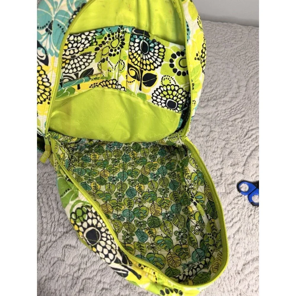 Vera Bradley Retired Floral Quilted Backpack – Green/Blue